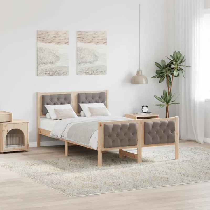 Lovos rėmas Taupe 120 x 200 cm Kietos pušies mediena