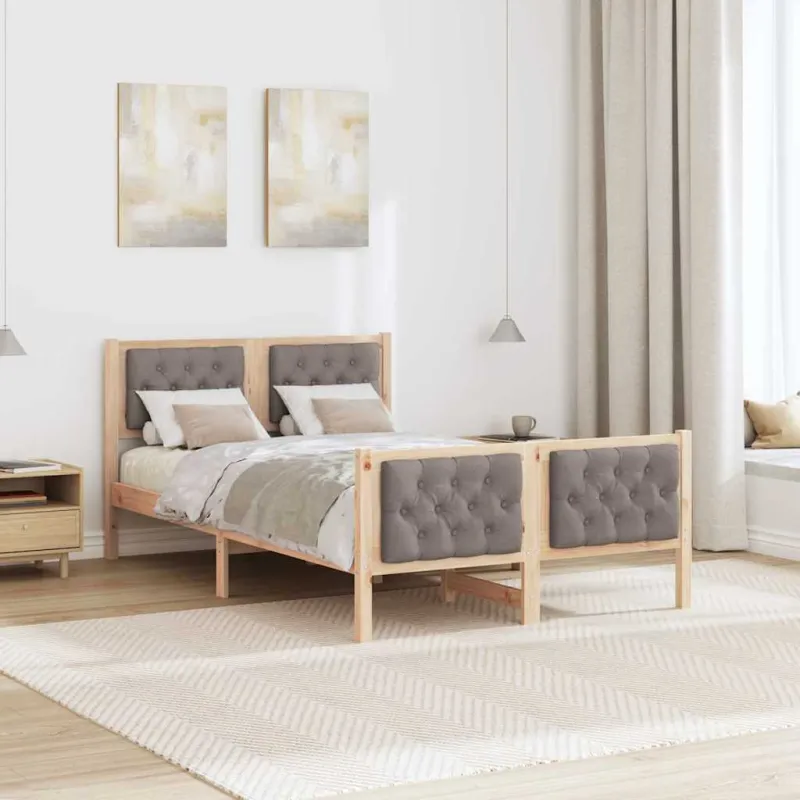 Lovos rėmas Taupe 120 x 200 cm Kietos pušies mediena