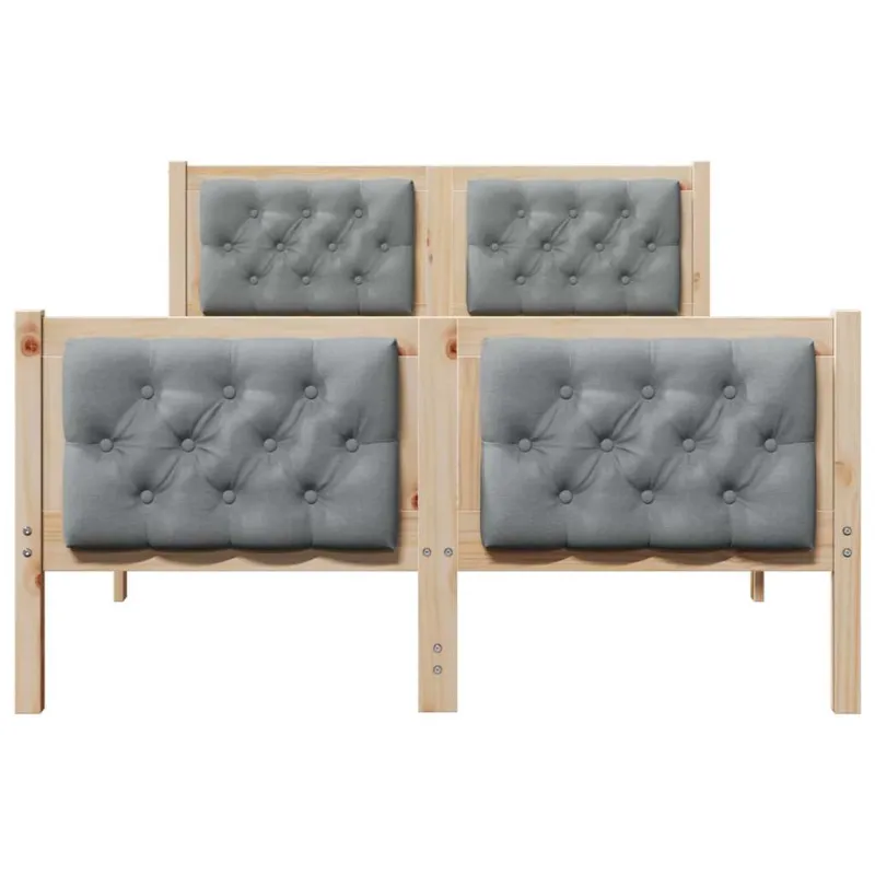 Lovos rėmas Šviesiai pilka 135 x 190 cm Kietos pušies mediena