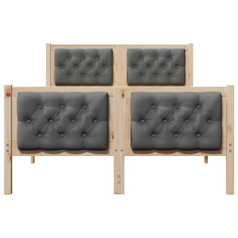 Lovos rėmas Tamsiai pilka 135 x 190 cm Kietos pušies mediena