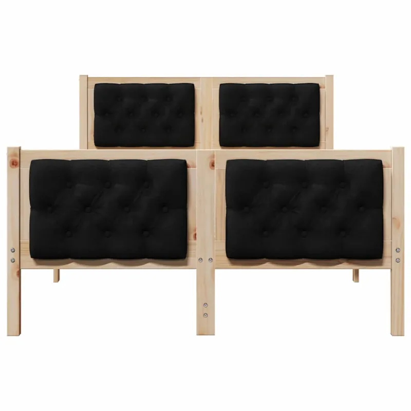 Lovos rėmas Juoda 135 x 190 cm Kietos pušies mediena
