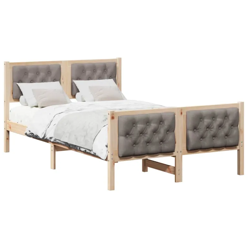 Lovos rėmas Taupe 135 x 190 cm Kietos pušies mediena