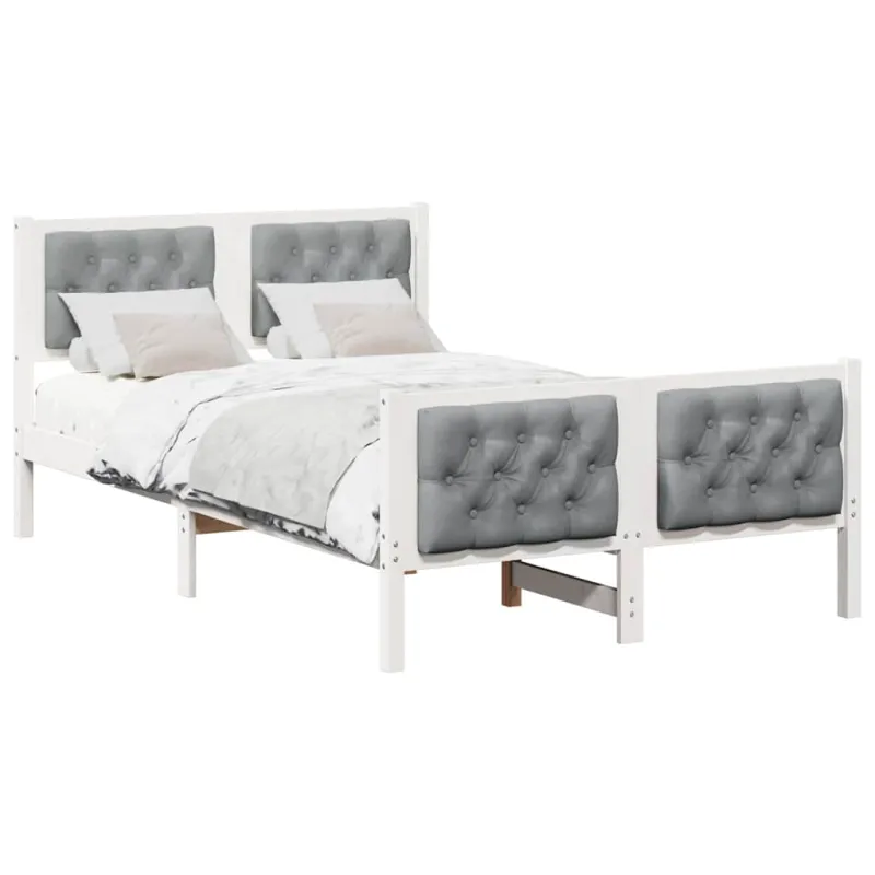 Lovos rėmas Šviesiai pilka 135 x 190 cm Kietos pušies mediena