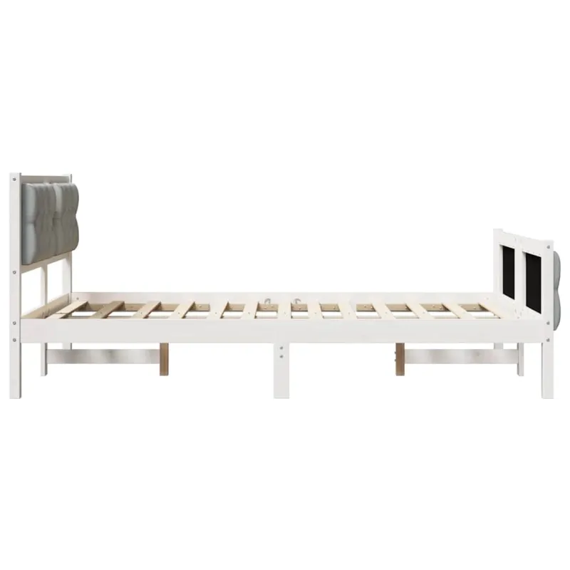 Lovos rėmas Šviesiai pilka 135 x 190 cm Kietos pušies mediena
