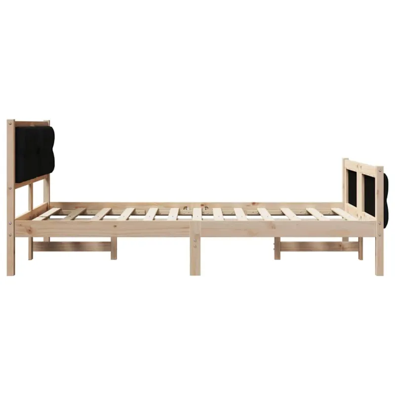 Lovos rėmas Juoda 120 x 190 cm Kietos pušies mediena
