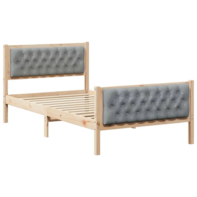 Lovos rėmas Šviesiai pilka 100 x 200 cm Kietos pušies mediena