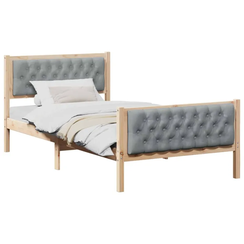 Lovos rėmas Šviesiai pilka 100 x 200 cm Kietos pušies mediena