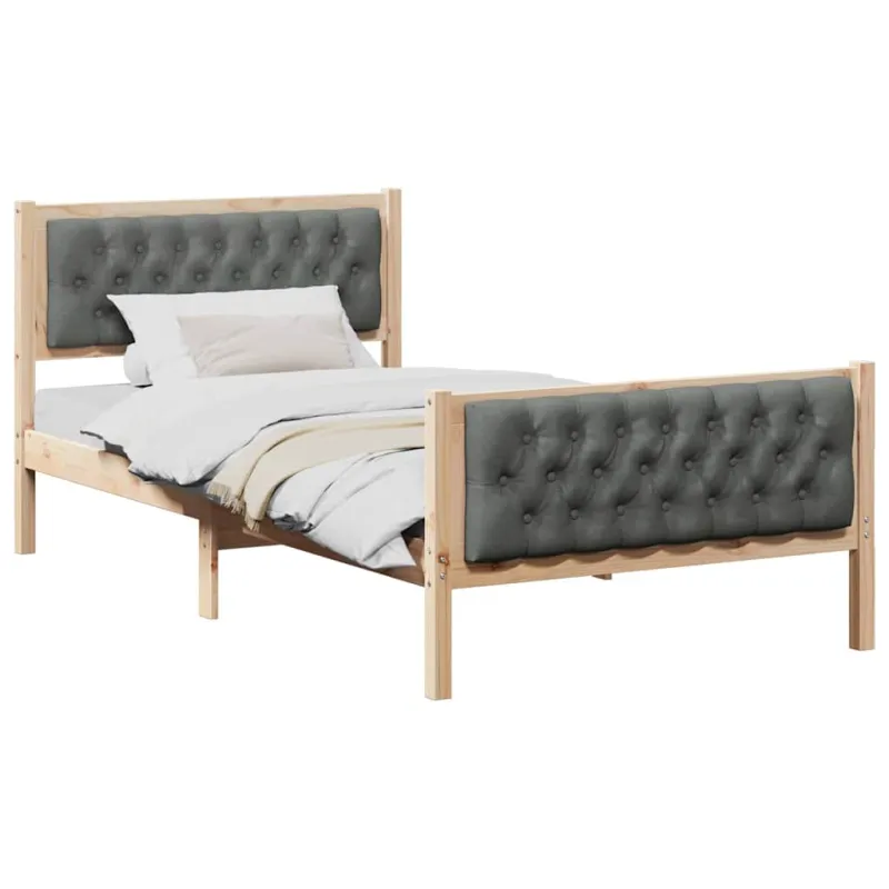 Lovos rėmas Tamsiai pilka 100 x 200 cm Kietos pušies mediena