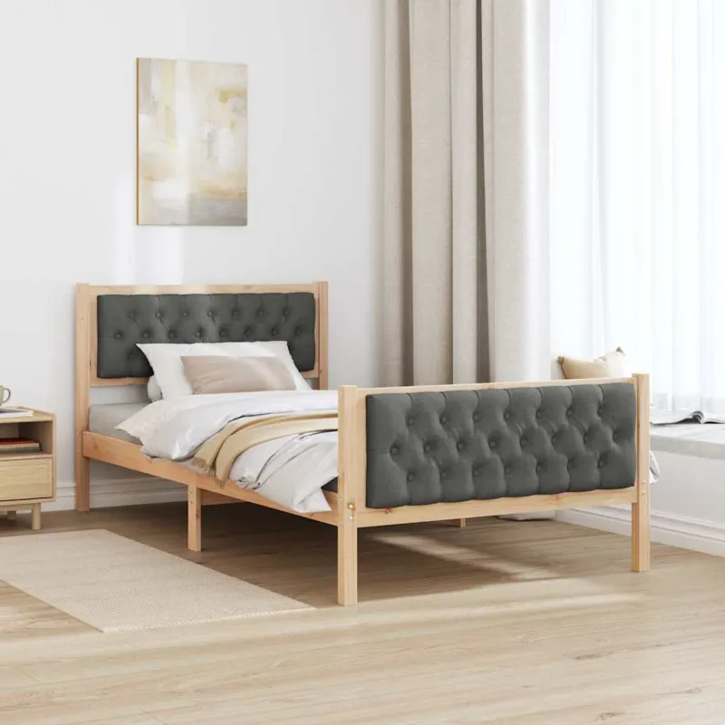 Lovos rėmas Tamsiai pilka 100 x 200 cm Kietos pušies mediena