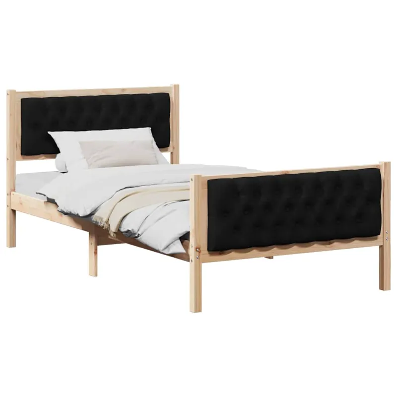 Lovos rėmas Juoda 100 x 200 cm Kietos pušies mediena