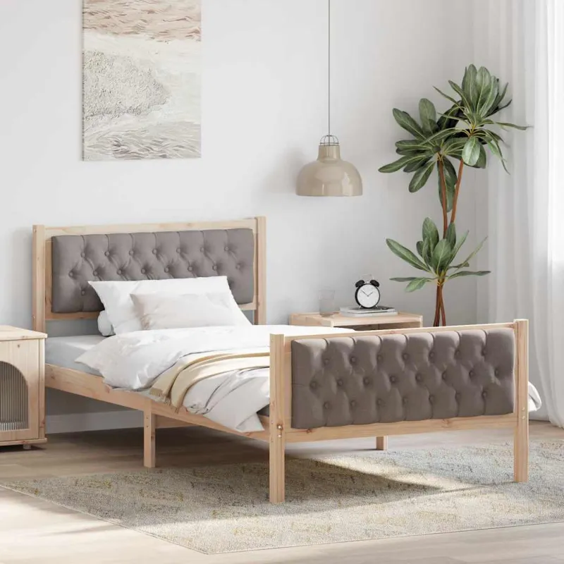 Lovos rėmas Taupe 100 x 200 cm Kietos pušies mediena