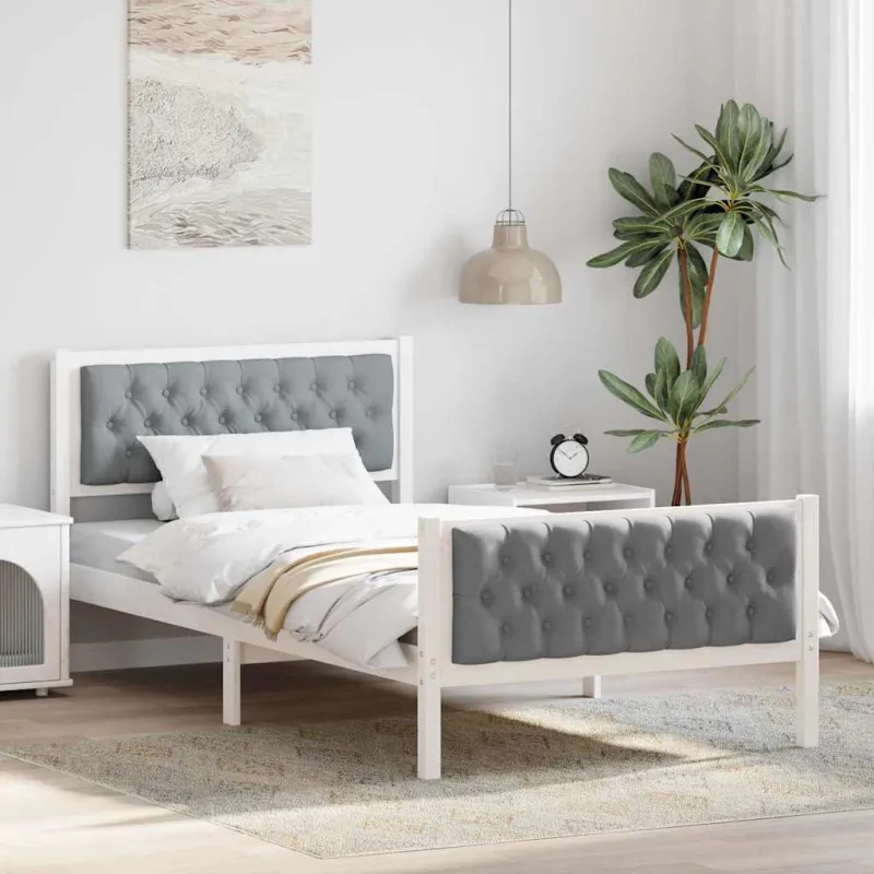Lovos rėmas Šviesiai pilka 100 x 200 cm Kietos pušies mediena