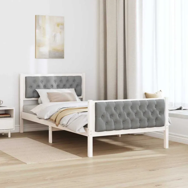 Lovos rėmas Šviesiai pilka 100 x 200 cm Kietos pušies mediena