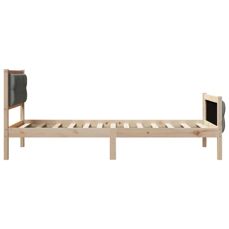 Lovos rėmas Tamsiai pilka 90 x 200 cm Kietos pušies mediena