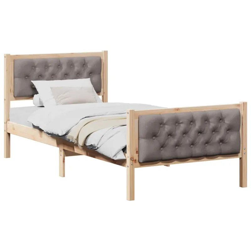 Lovos rėmas Taupe 90 x 200 cm Kietos pušies mediena