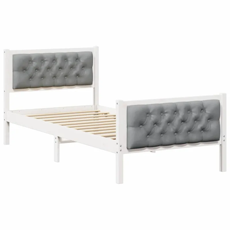 Lovos rėmas Šviesiai pilka 90 x 200 cm Kietos pušies mediena