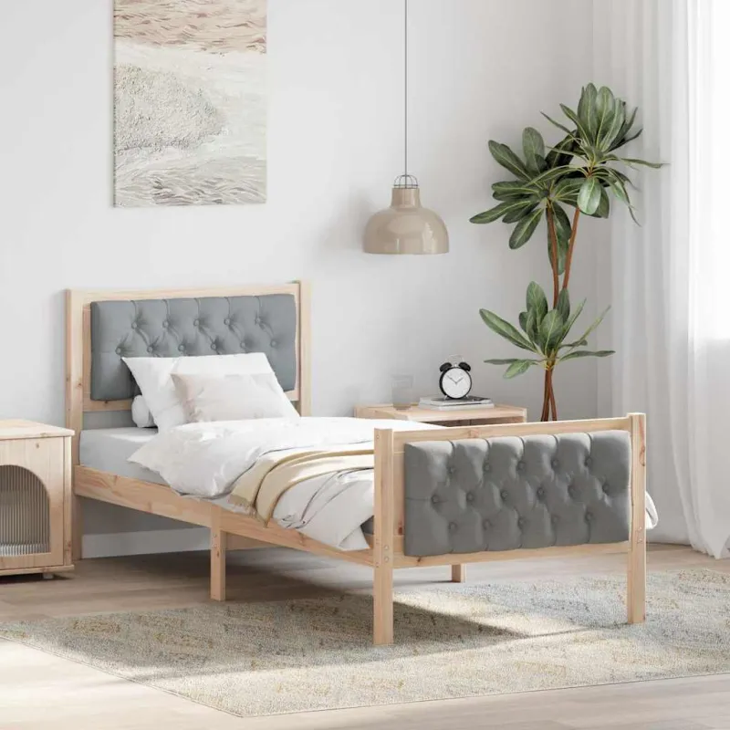 Lovos rėmas Šviesiai pilka 80 x 200 cm Kietos pušies mediena