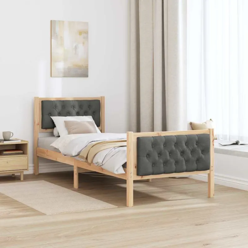 Lovos rėmas Tamsiai pilka 80 x 200 cm Kietos pušies mediena