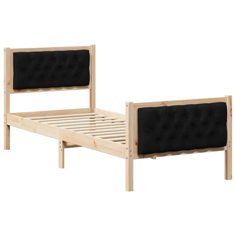 Lovos rėmas Juoda 80 x 200 cm Kietos pušies mediena