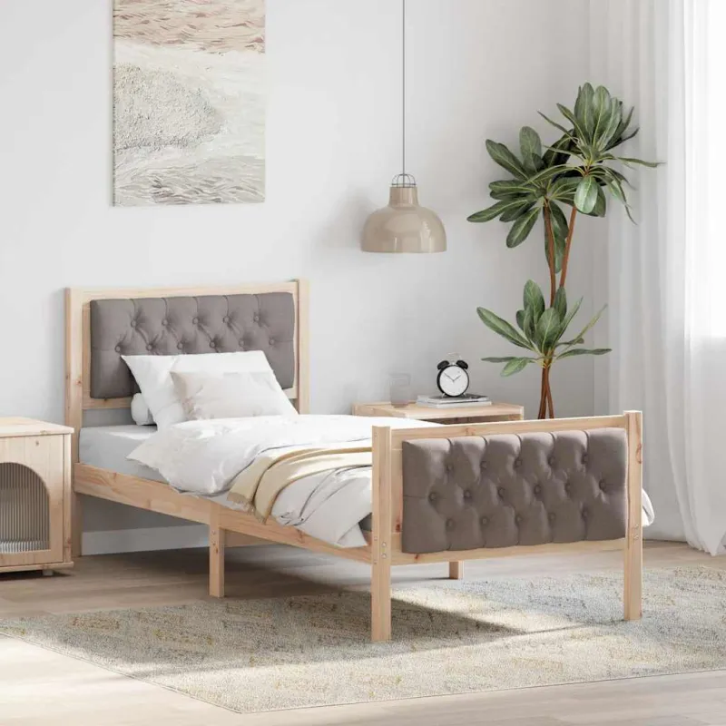Lovos rėmas Taupe 80 x 200 cm Kietos pušies mediena