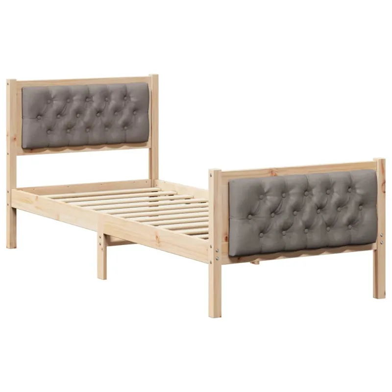 Lovos rėmas Taupe 80 x 200 cm Kietos pušies mediena
