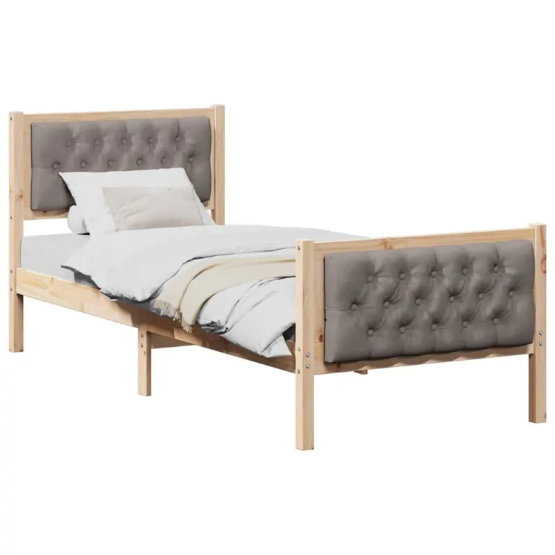 Lovos rėmas Taupe 80 x 200 cm Kietos pušies mediena