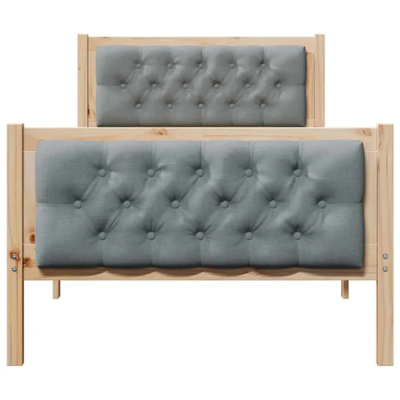 Lovos rėmas Šviesiai pilka 90 x 190 cm Kietos pušies mediena
