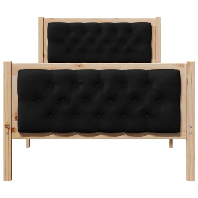 Lovos rėmas Juoda 90 x 190 cm Kietos pušies mediena