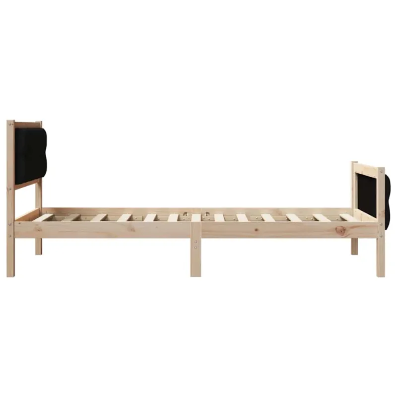 Lovos rėmas Juoda 90 x 190 cm Kietos pušies mediena