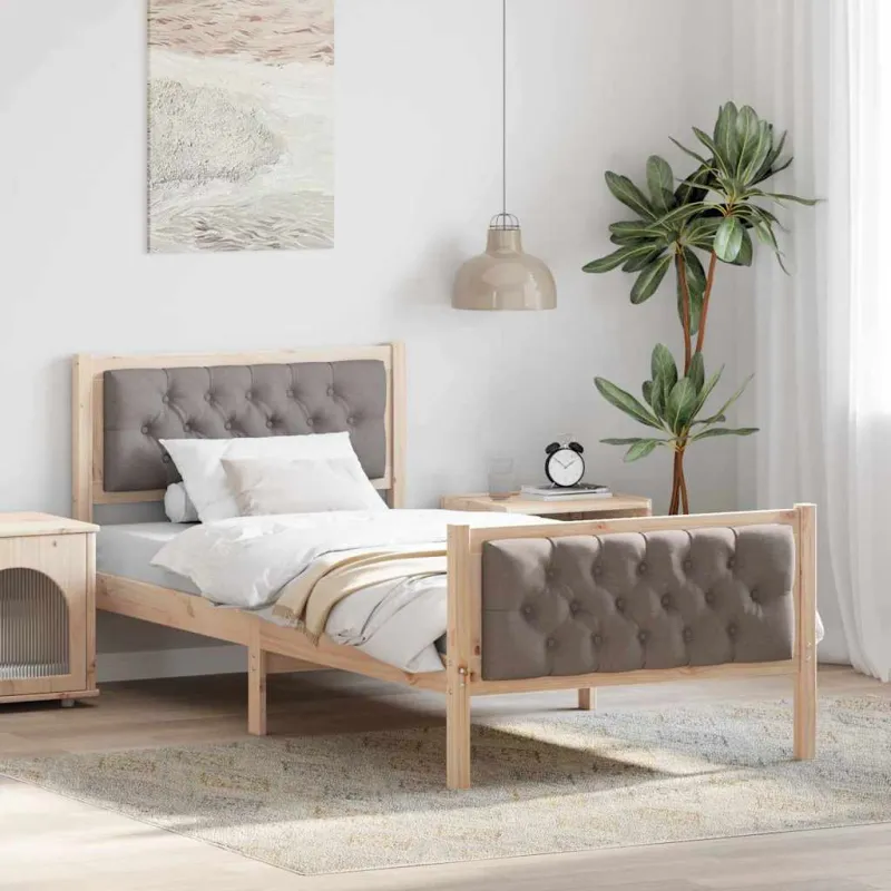 Lovos rėmas Taupe 90 x 190 cm Kietos pušies mediena