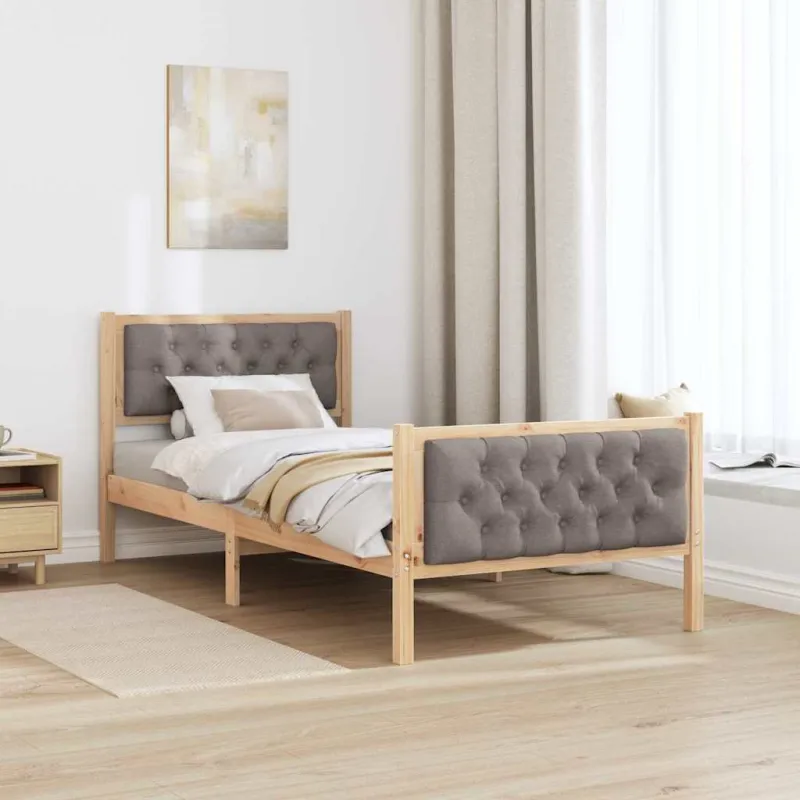 Lovos rėmas Taupe 90 x 190 cm Kietos pušies mediena