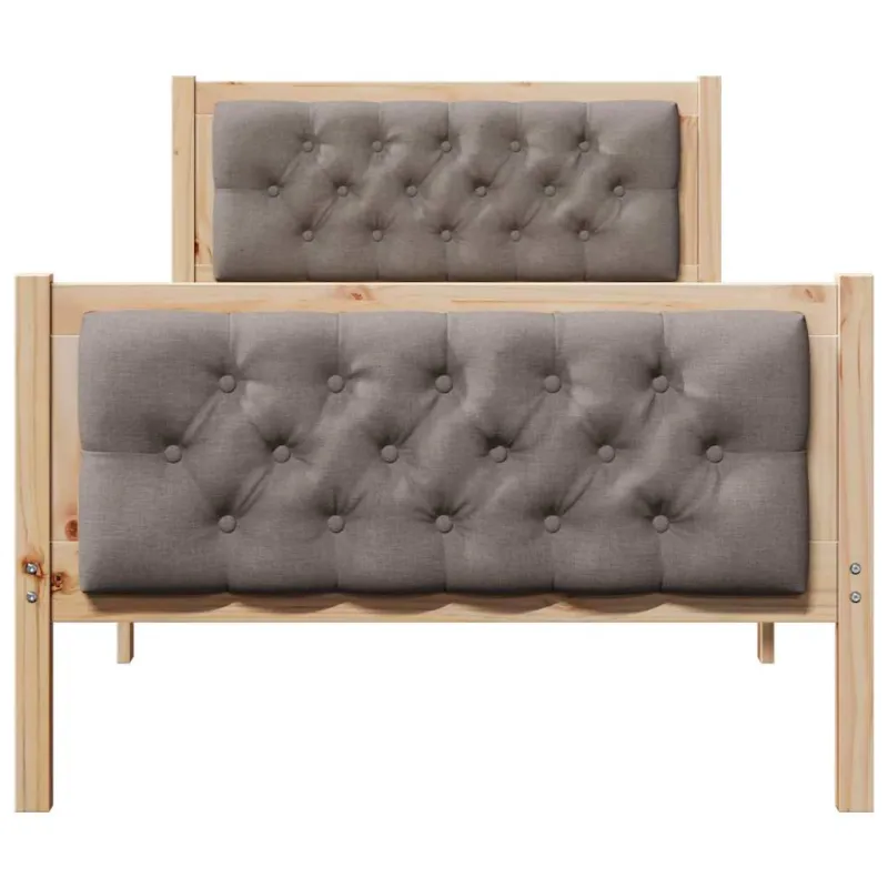 Lovos rėmas Taupe 90 x 190 cm Kietos pušies mediena