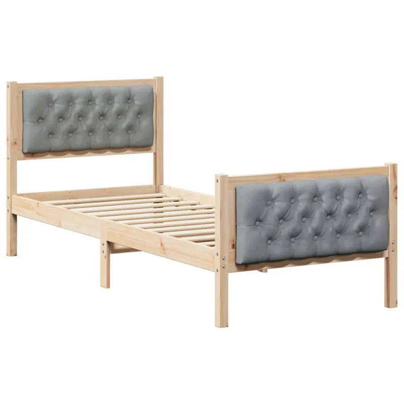 Lovos rėmas Šviesiai pilka 75 x 190 cm Kietos pušies mediena