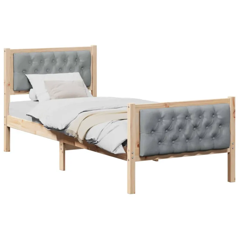 Lovos rėmas Šviesiai pilka 75 x 190 cm Kietos pušies mediena