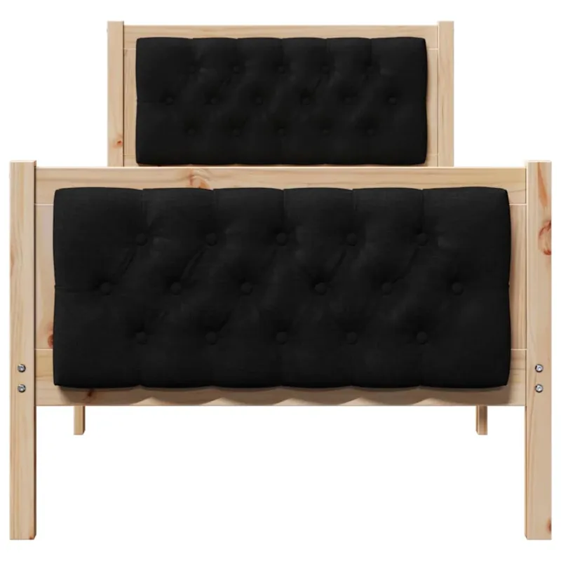 Lovos rėmas Juoda 75 x 190 cm Kietos pušies mediena
