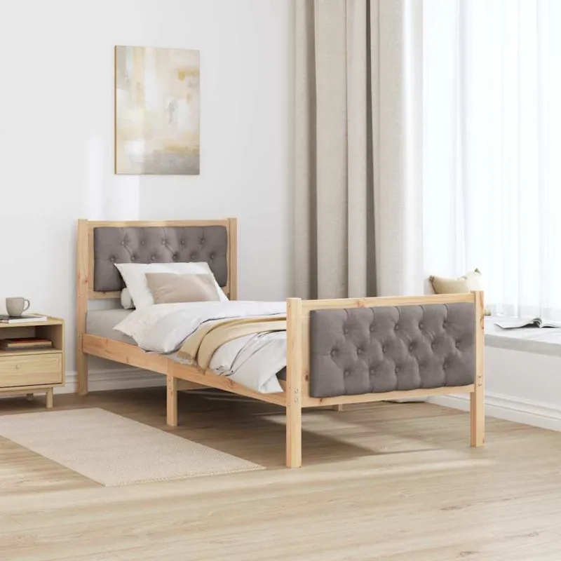 Lovos rėmas Taupe 75 x 190 cm Kietos pušies mediena
