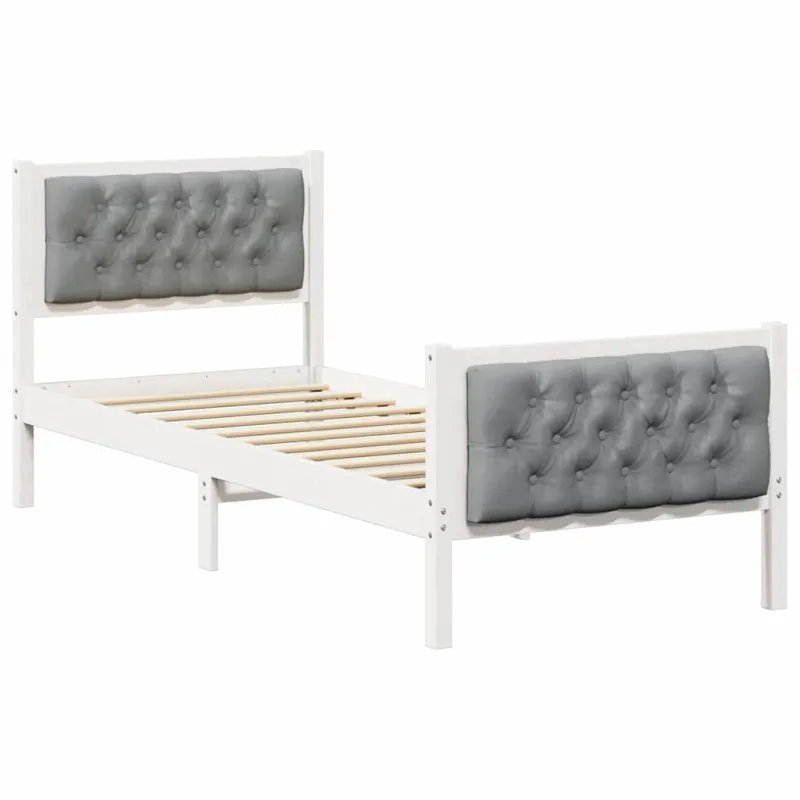 Lovos rėmas Šviesiai pilka 75 x 190 cm Kietos pušies mediena