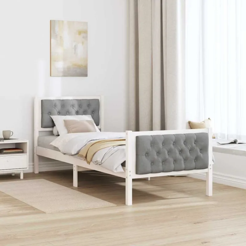 Lovos rėmas Šviesiai pilka 75 x 190 cm Kietos pušies mediena