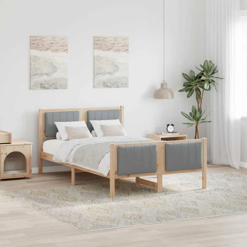 Lovos rėmas Ruda ir šviesiai pilka 120 x 200 cm Pušies masyvas