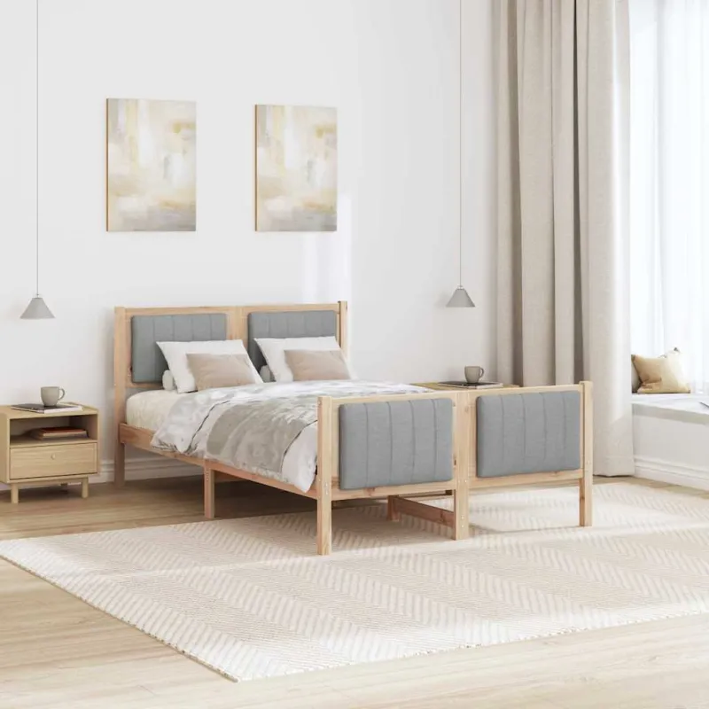 Lovos rėmas Ruda ir šviesiai pilka 120 x 200 cm Pušies masyvas
