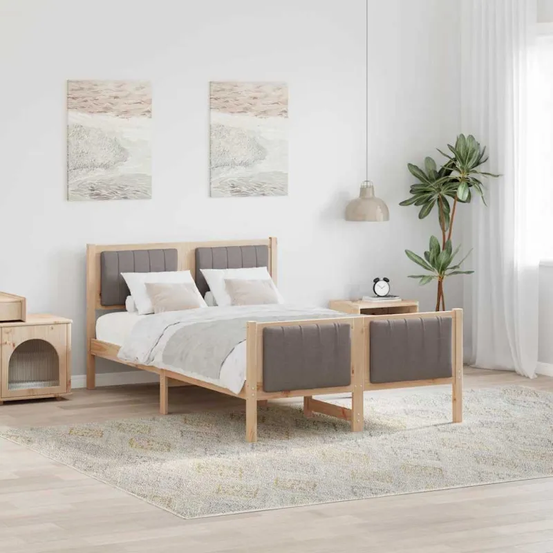 Lovos rėmas Ruda ir taupe 120 x 200 cm Pušies masyvas