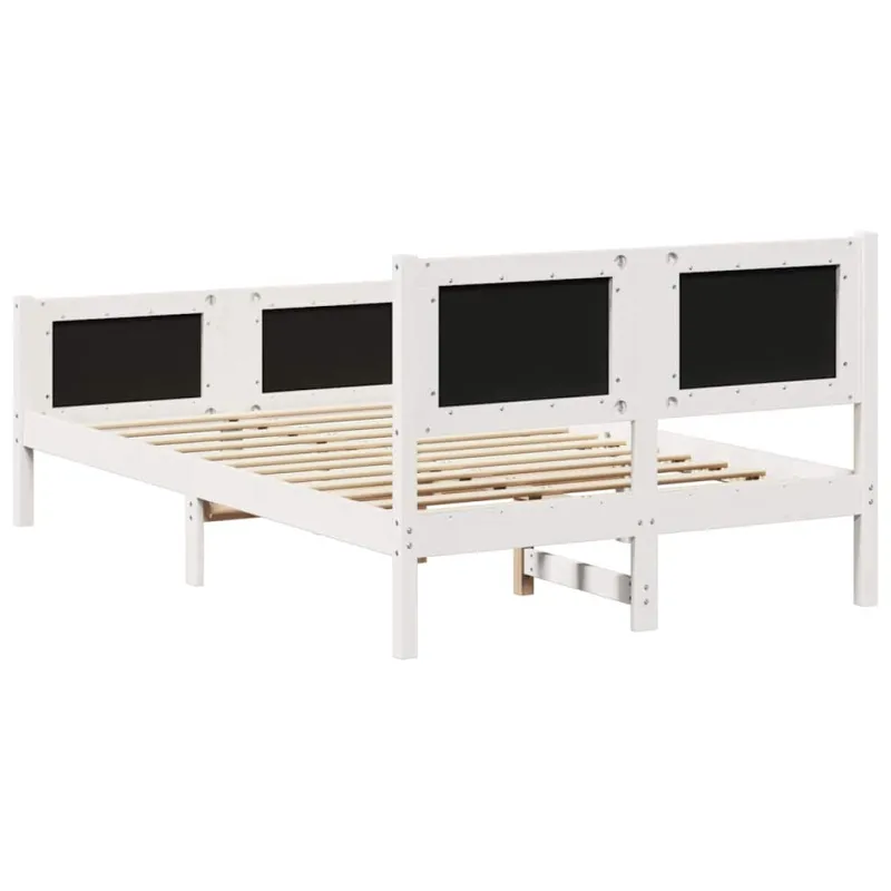 Lovos rėmas Balta ir šviesiai pilka 120 x 200 cm Pušies masyvas