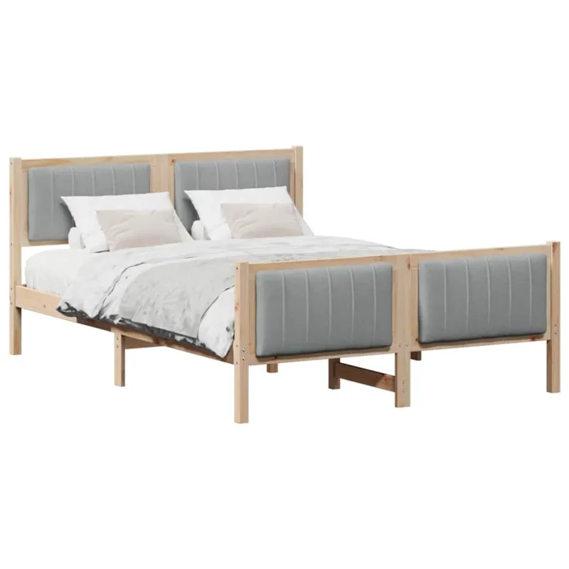 Lovos rėmas Ruda ir šviesiai pilka 135 x 190 cm Pušies masyvas