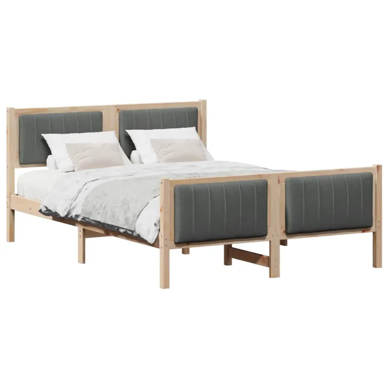 Lovos rėmas ruda ir tamsiai pilka 135 x 190 cm Pušies masyvas