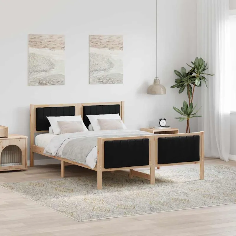 Lovos rėmas Ruda ir juoda 135 x 190 cm Pušies masyvas