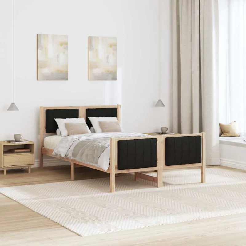 Lovos rėmas Ruda ir juoda 120 x 190 cm Pušies masyvas