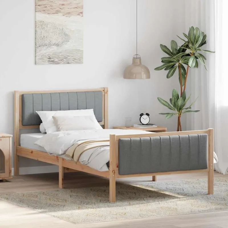 Lovos rėmas Ruda ir šviesiai pilka 100 x 200 cm Pušies masyvas