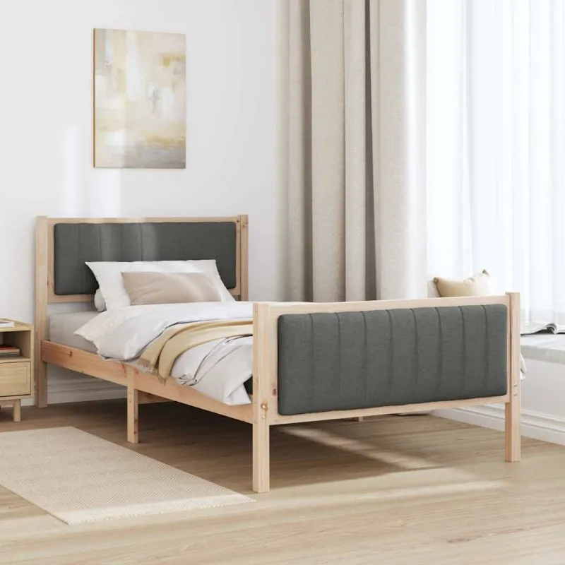 Lovos rėmas ruda ir tamsiai pilka 100 x 200 cm Pušies masyvas