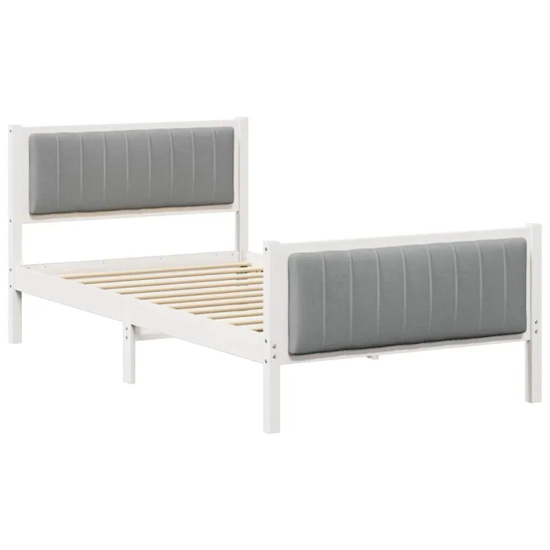 Lovos rėmas Balta ir šviesiai pilka 100 x 200 cm Pušies masyvas