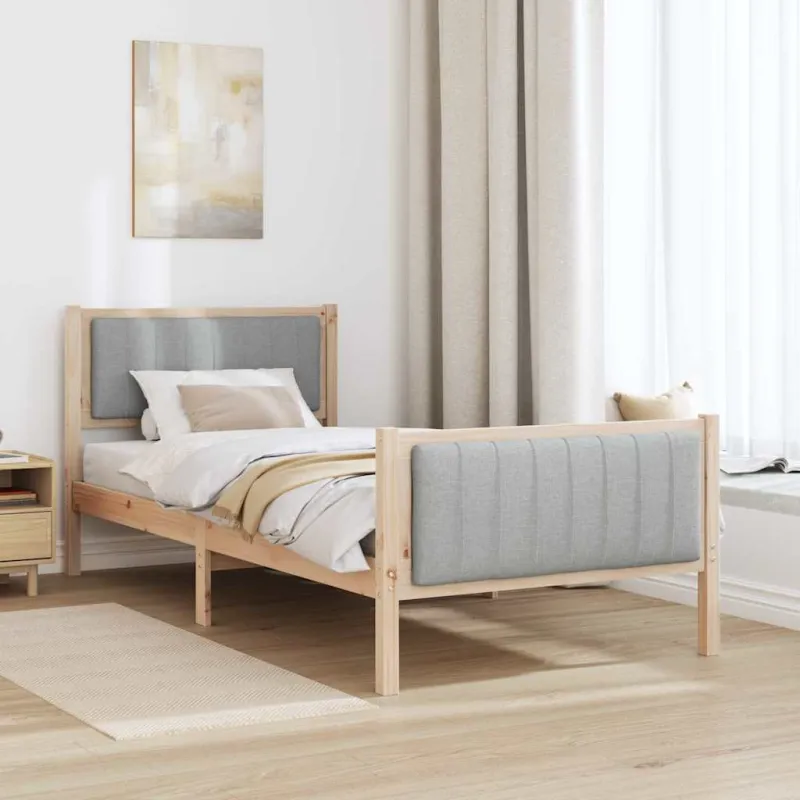 Lovos rėmas Ruda ir šviesiai pilka 90 x 200 cm Pušies masyvas